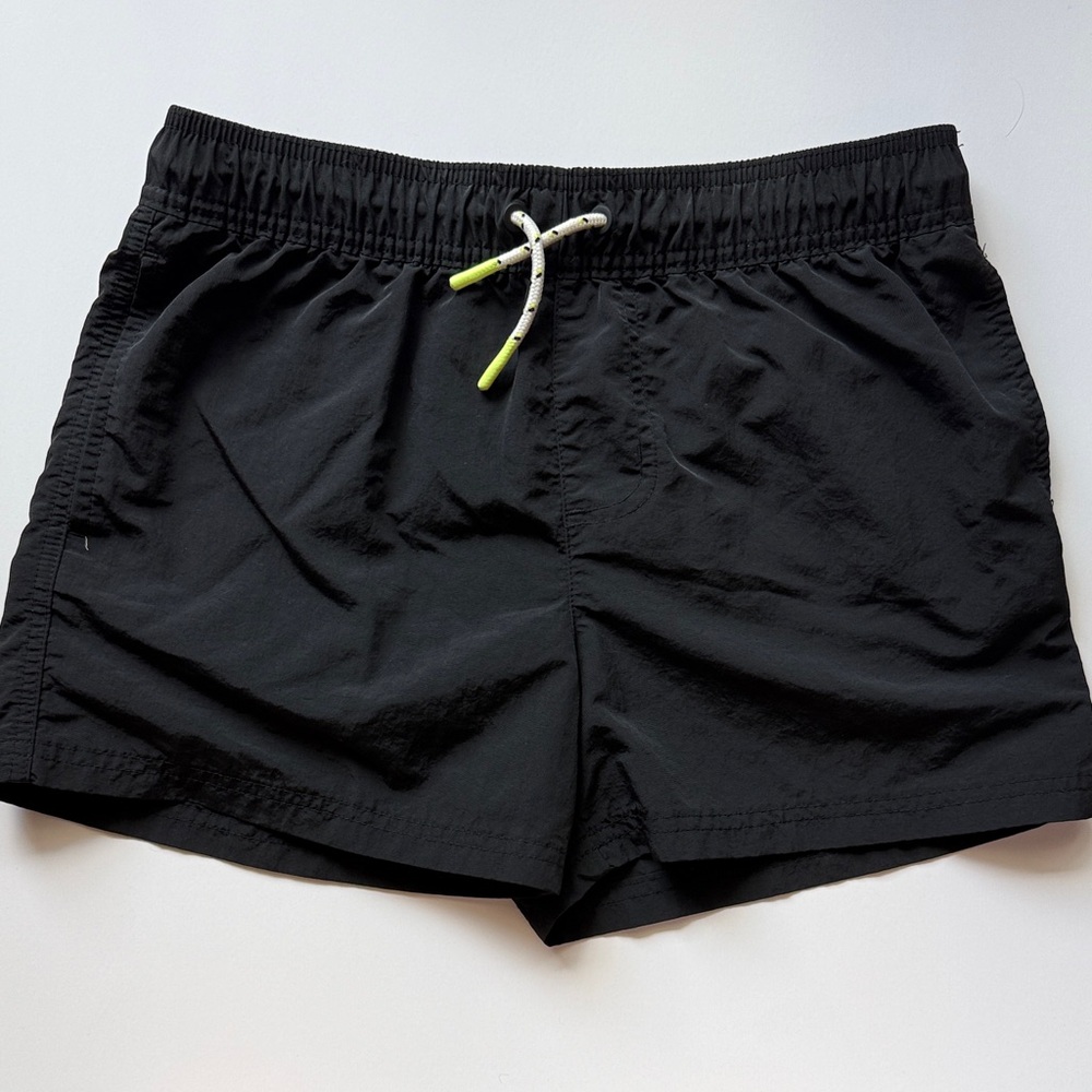 Boy’s Black Swim Shorts with No-chafe Liner and Contrast Drawcord XL